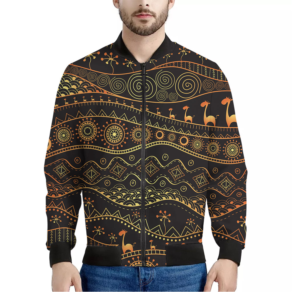 Tribal Ethnic African Pattern Print Men's Bomber Jacket