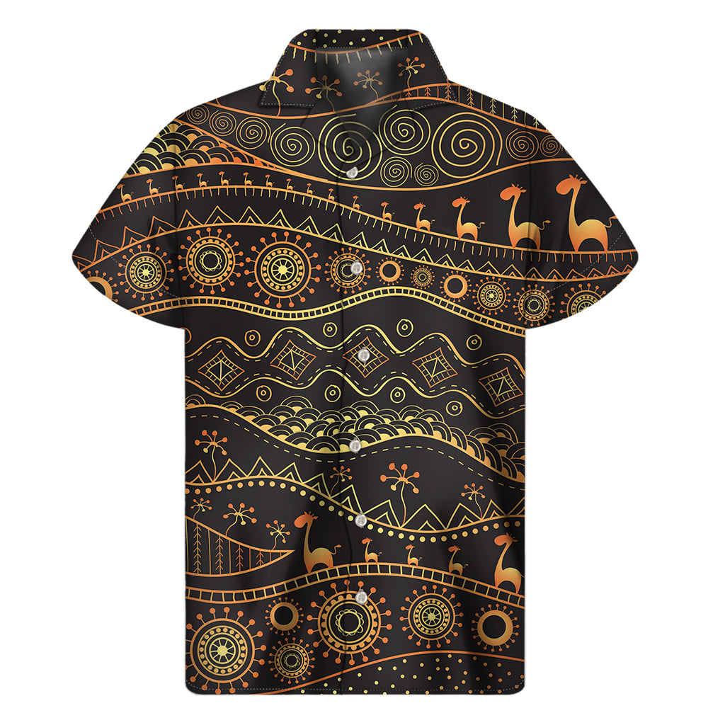 Tribal Ethnic African Pattern Print Men's Short Sleeve Shirt