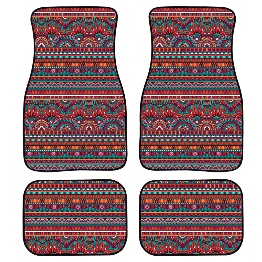 Tribal Ethnic Pattern Print Front and Back Car Floor Mats