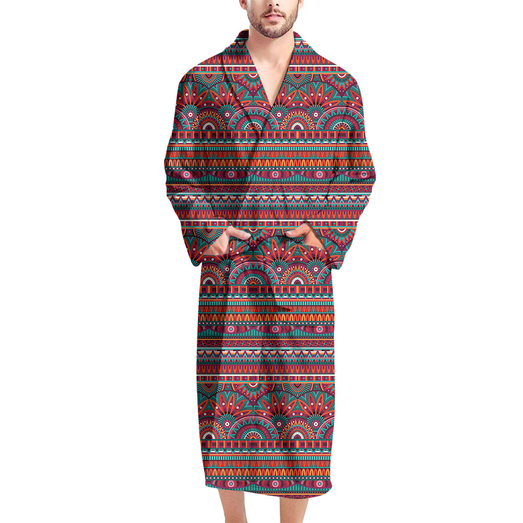 Tribal Ethnic Pattern Print Men's Bathrobe