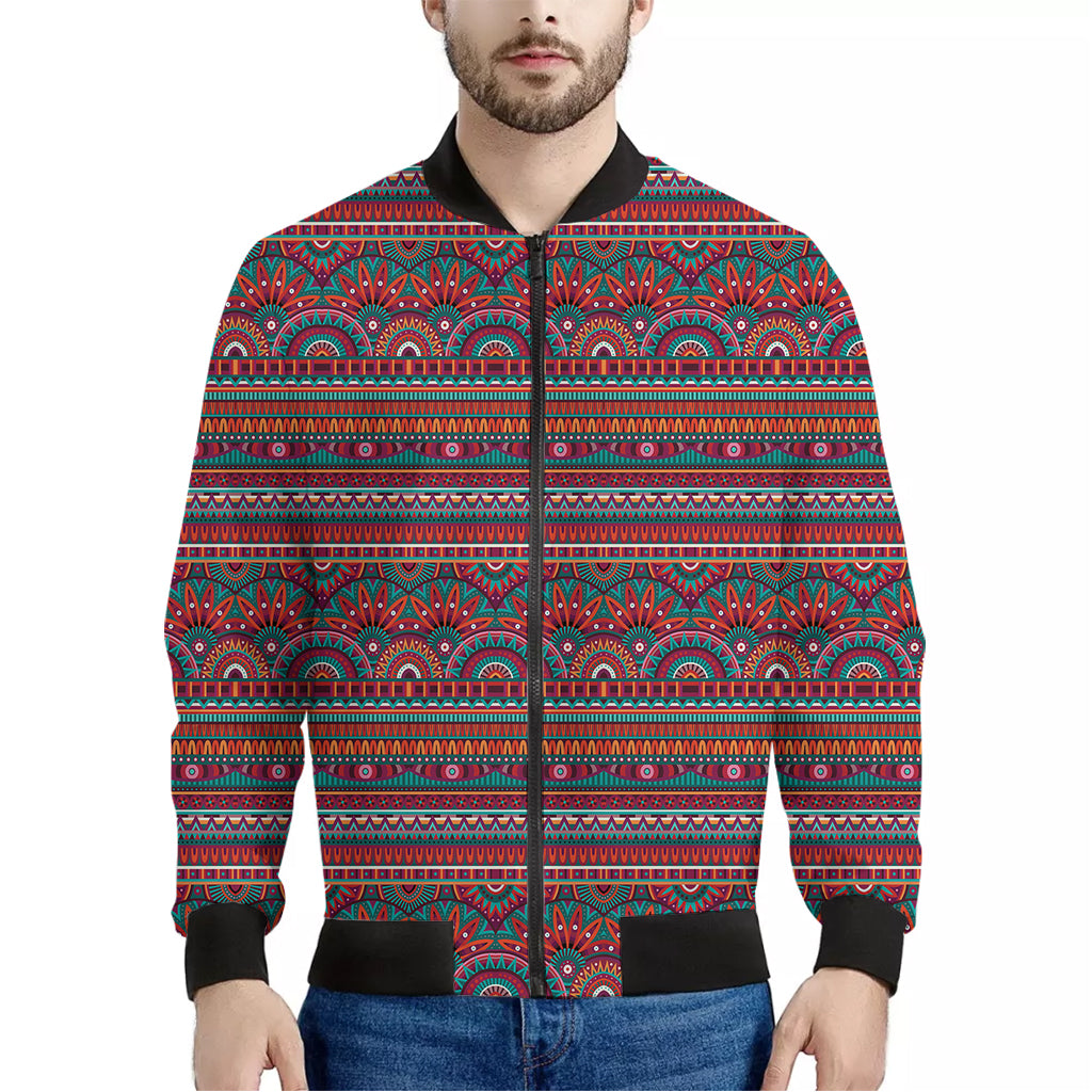 Tribal Ethnic Pattern Print Men's Bomber Jacket