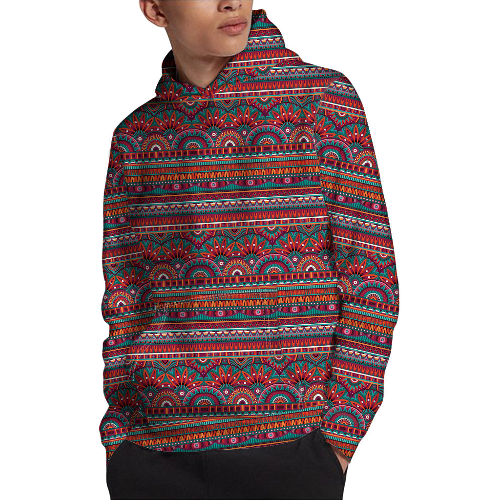 Tribal Ethnic Pattern Print Pullover Hoodie