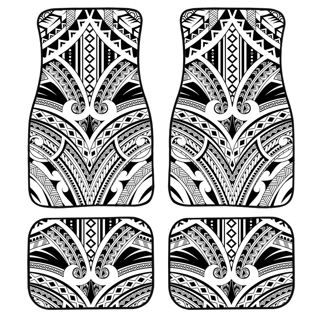 Tribal Maori Polynesian Tattoo Print Front and Back Car Floor Mats