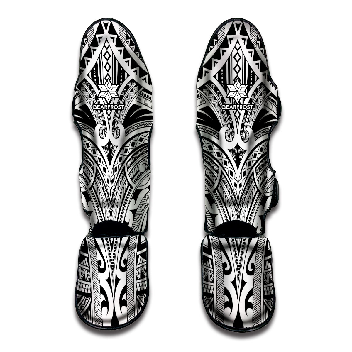 Tribal Maori Polynesian Tattoo Print Muay Thai Shin Guards