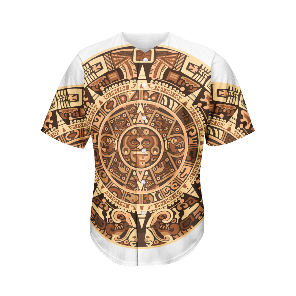 Tribal Maya Calendar Print Men's Baseball Jersey