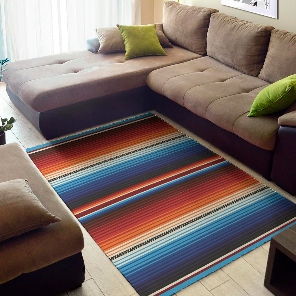 Tribal Mexican Blanket Pattern Print Area Rug