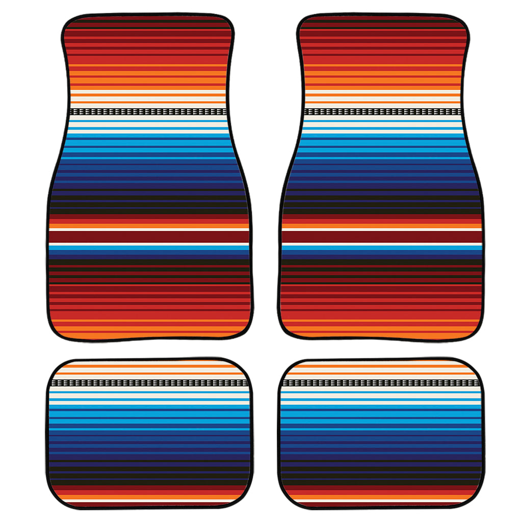 Tribal Mexican Blanket Pattern Print Front and Back Car Floor Mats