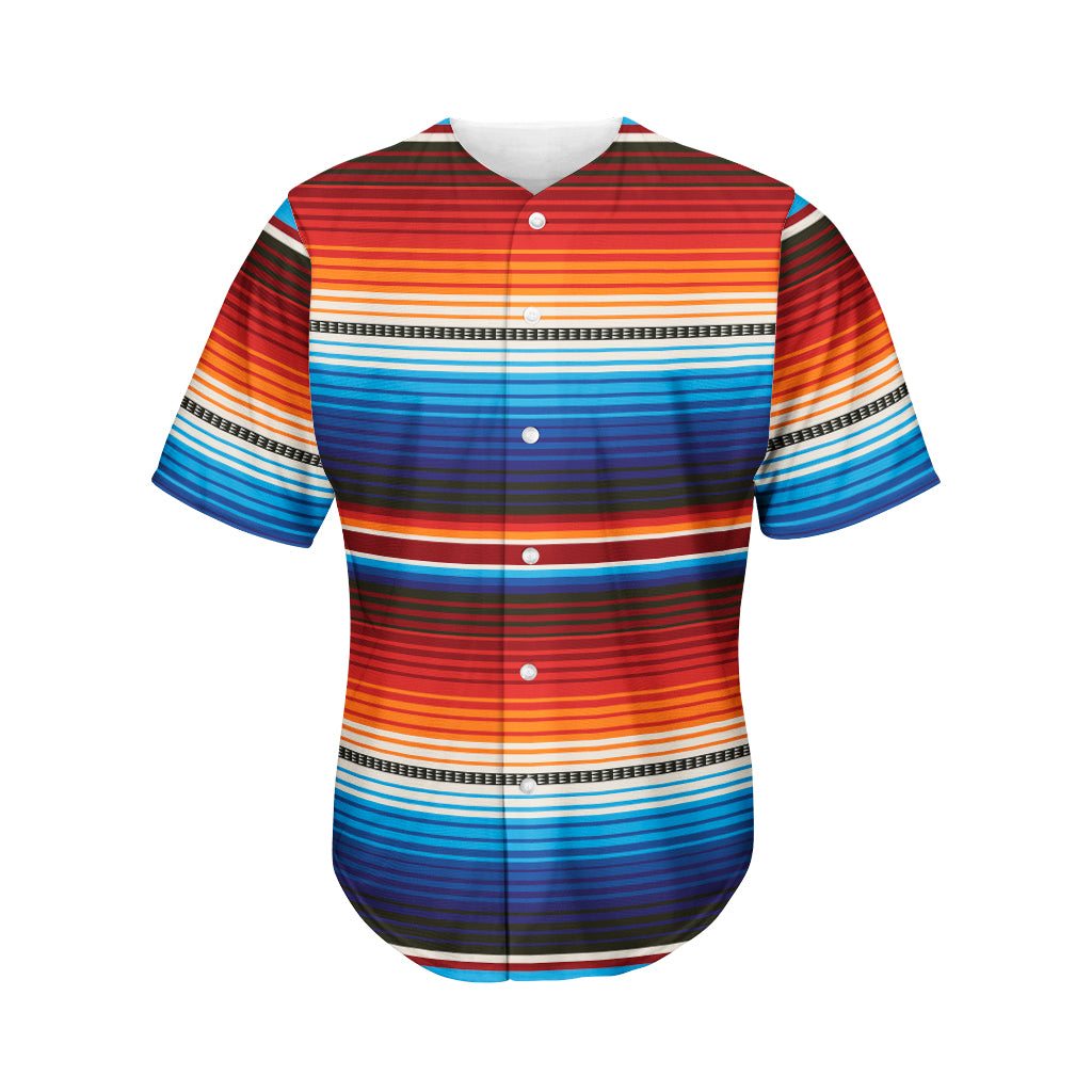 Tribal Mexican Blanket Pattern Print Men's Baseball Jersey