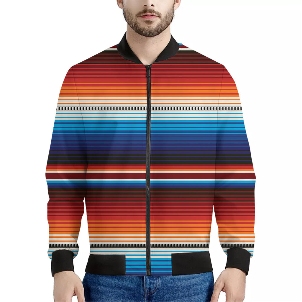 Tribal Mexican Blanket Pattern Print Men's Bomber Jacket