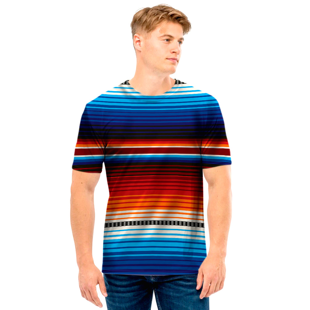 Tribal Mexican Blanket Pattern Print Men's T-Shirt