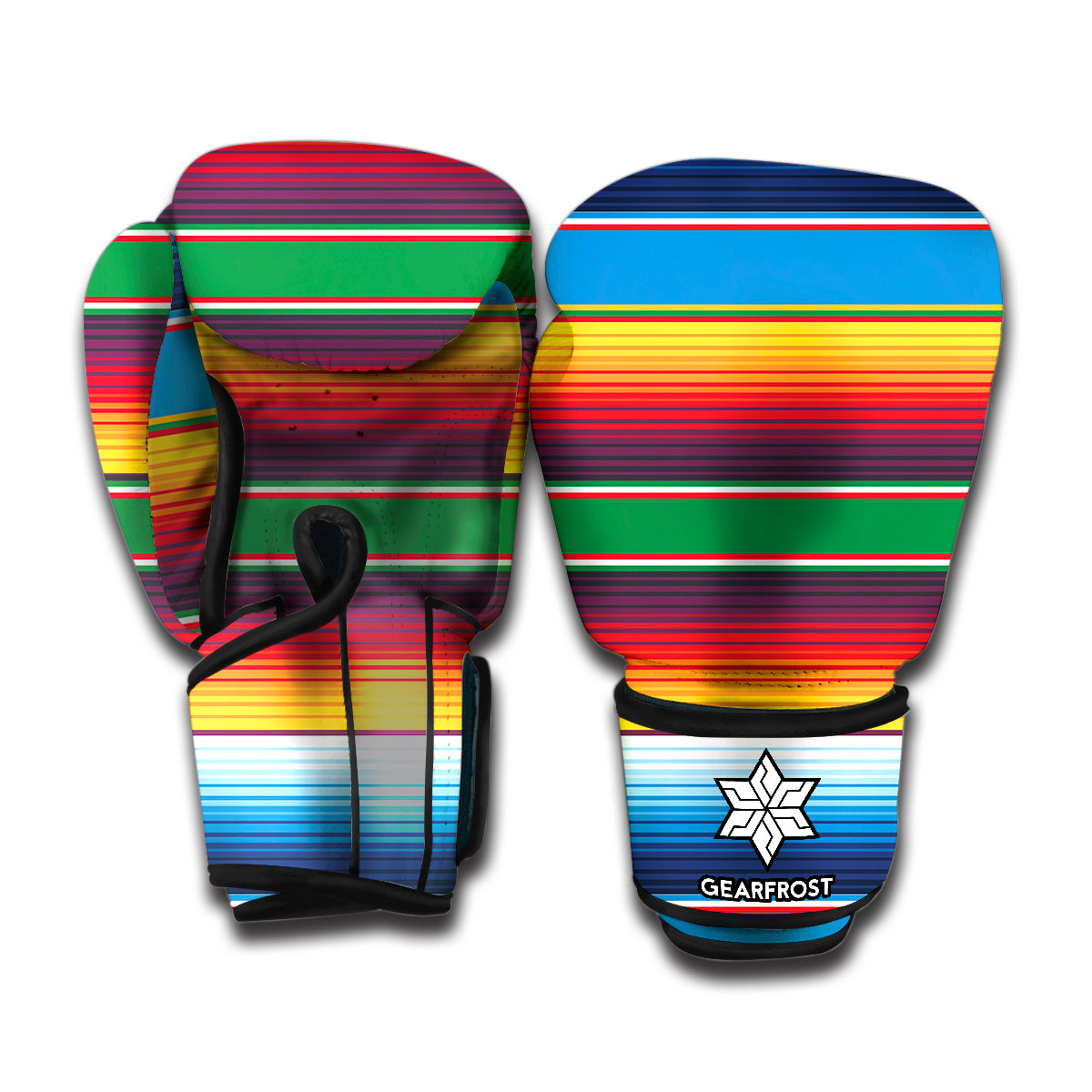 Tribal Mexican Blanket Stripe Print Boxing Gloves