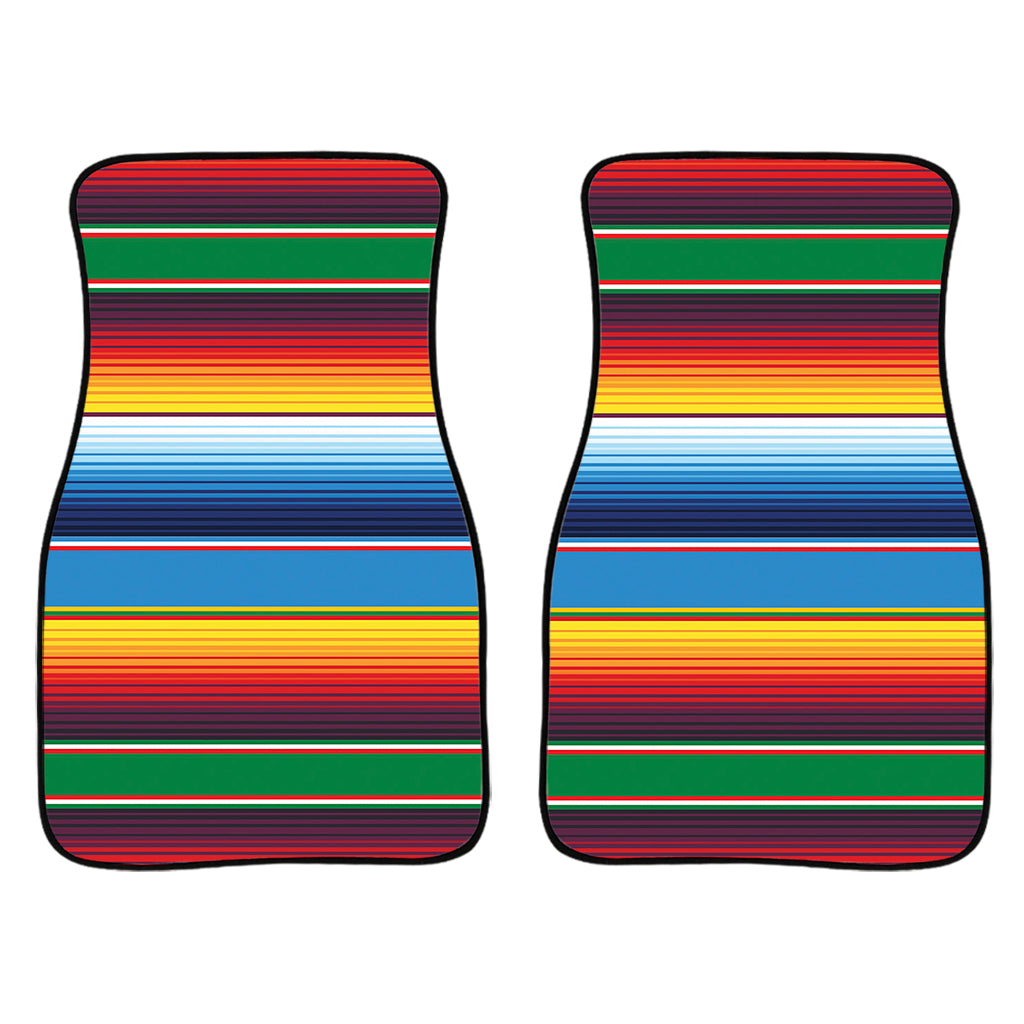 Tribal Mexican Blanket Stripe Print Front Car Floor Mats