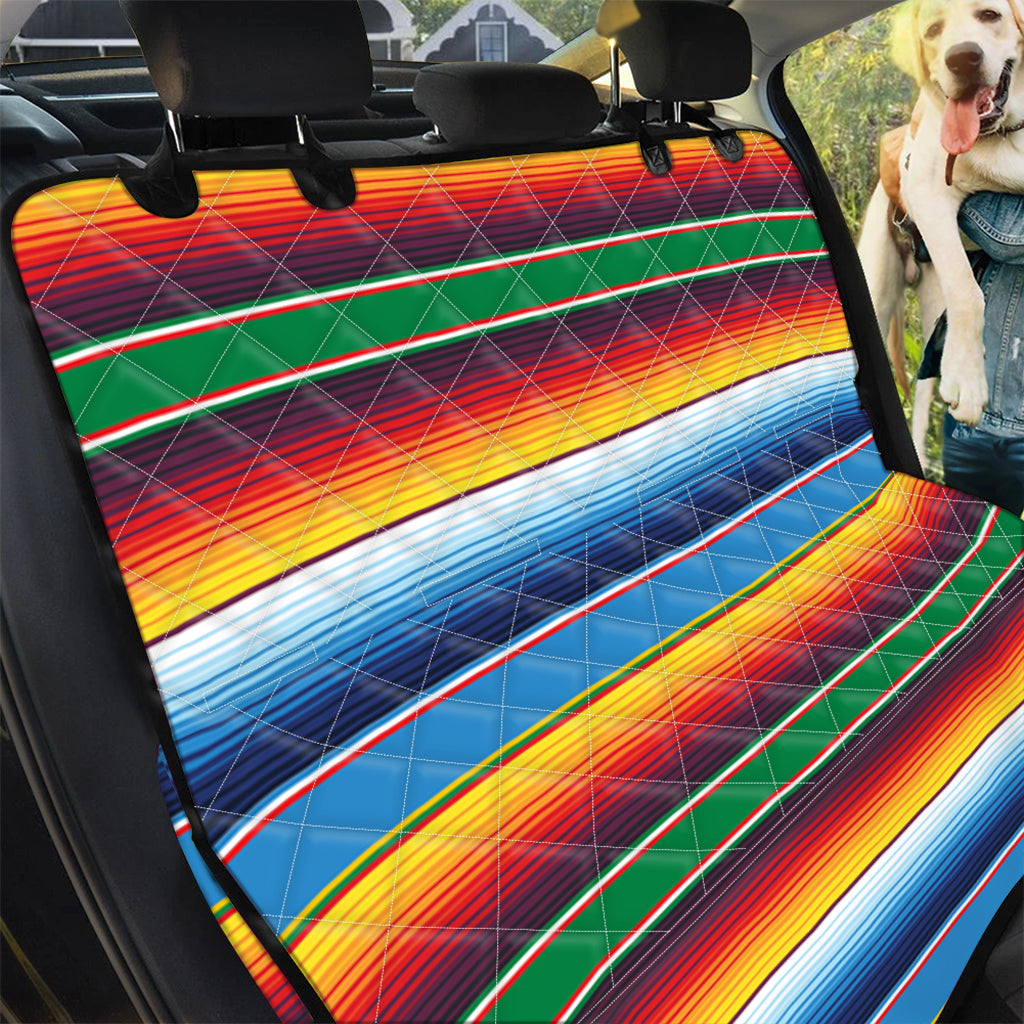 Tribal Mexican Blanket Stripe Print Pet Car Back Seat Cover