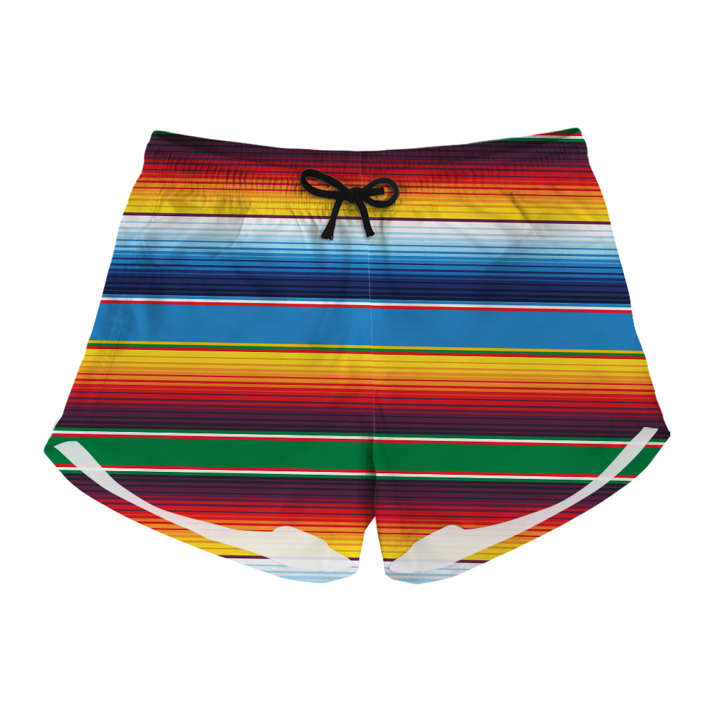 Tribal Mexican Blanket Stripe Print Women's Shorts