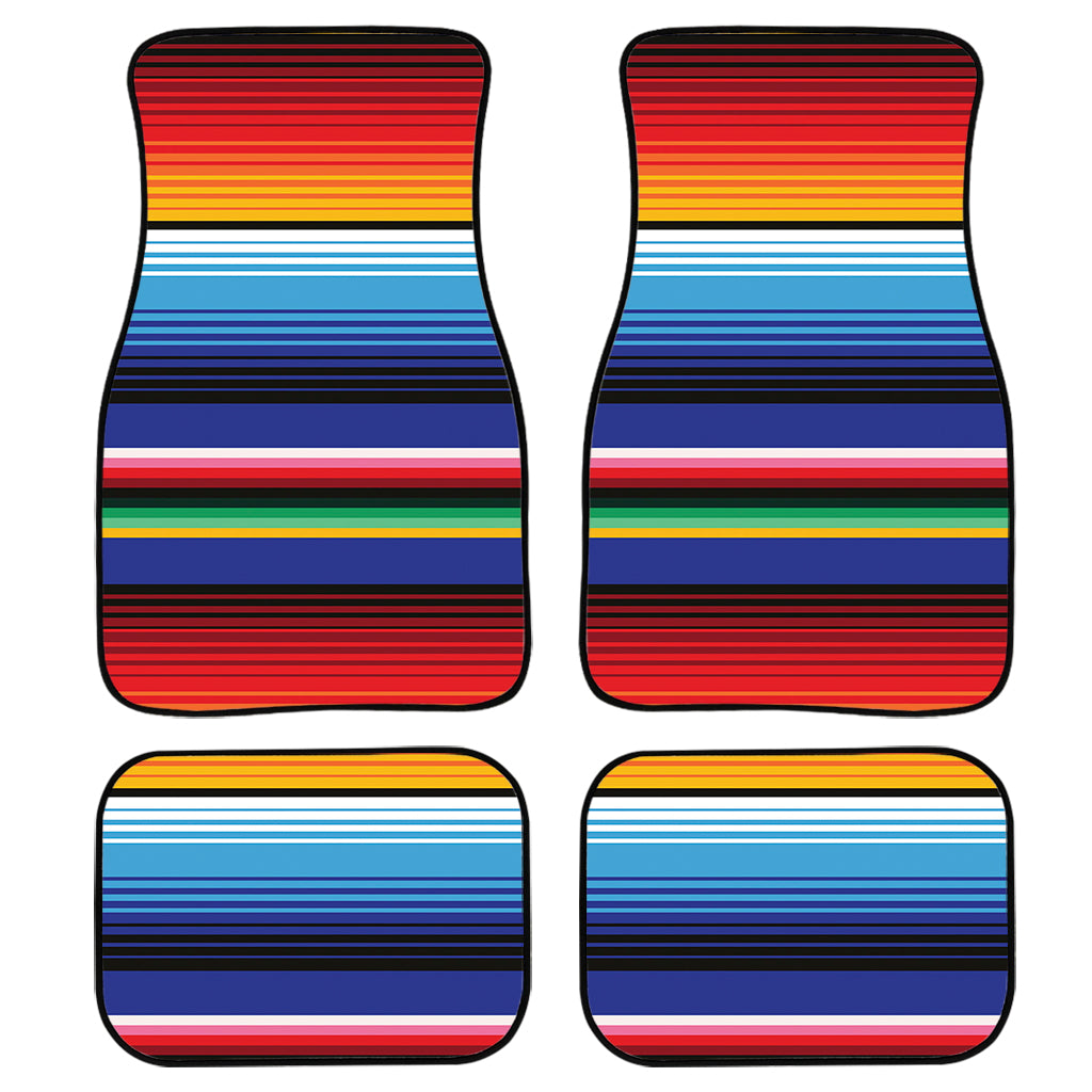 Tribal Mexican Serape Pattern Print Front and Back Car Floor Mats