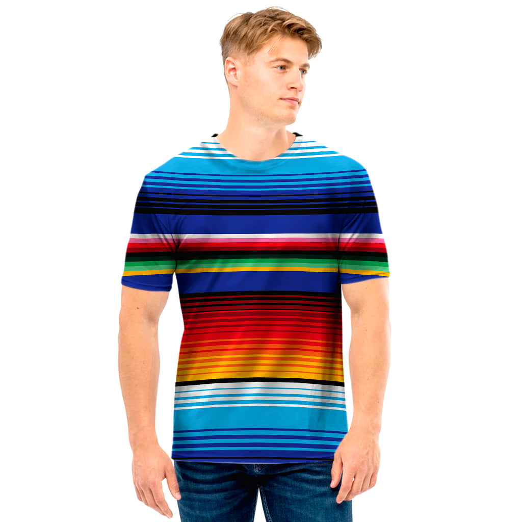 Tribal Mexican Serape Pattern Print Men's T-Shirt