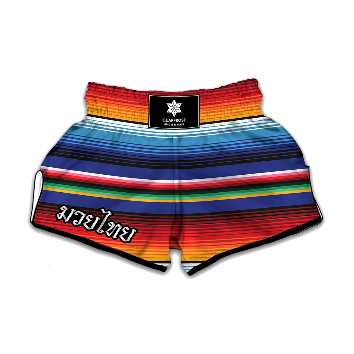 Tribal Mexican Serape Pattern Print Muay Thai Boxing Shorts