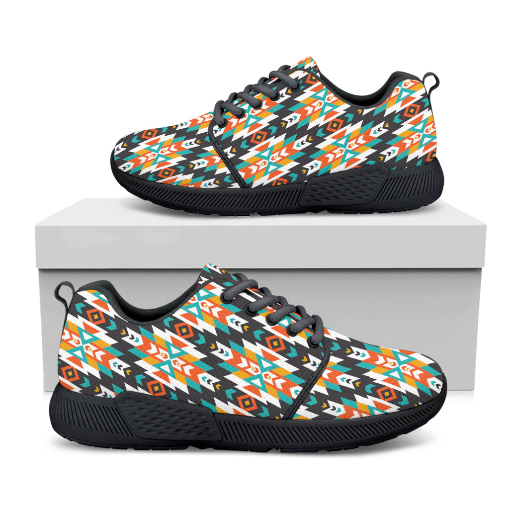 Tribal Native American Pattern Print Black Athletic Shoes