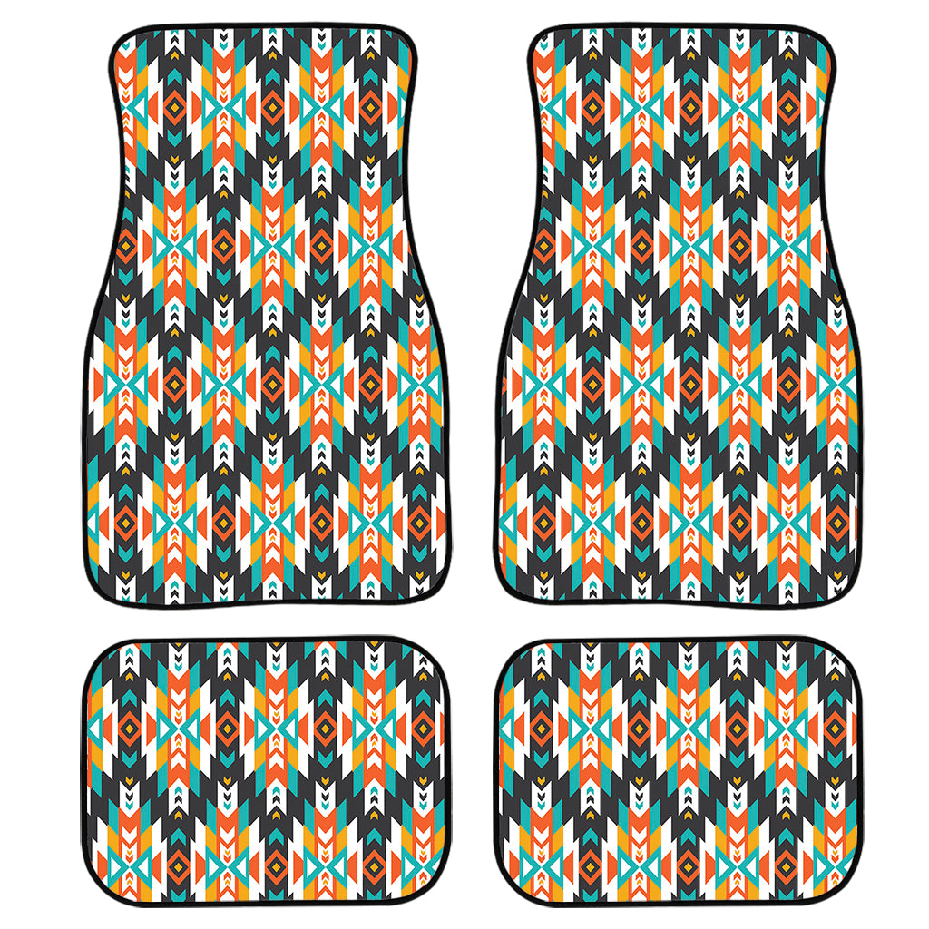 Tribal Native American Pattern Print Front and Back Car Floor Mats