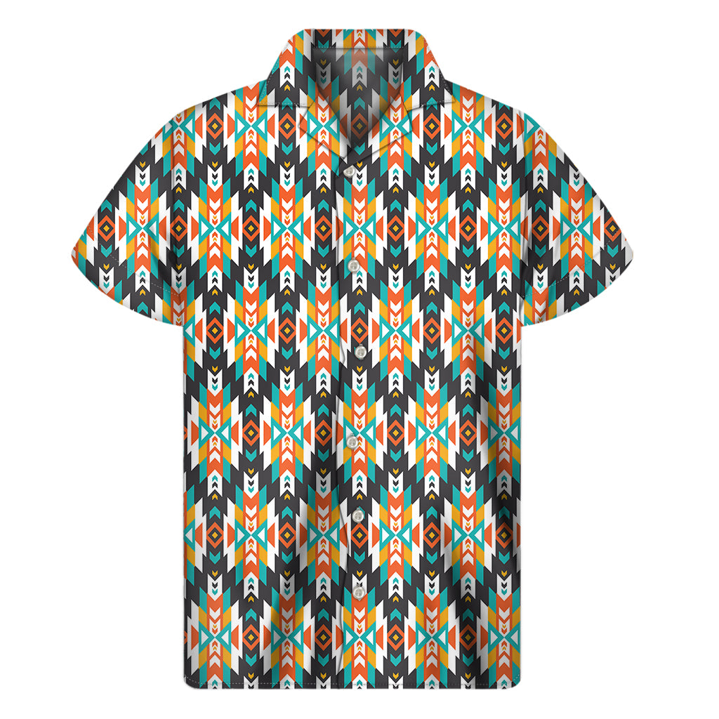 Tribal Native American Pattern Print Men's Short Sleeve Shirt