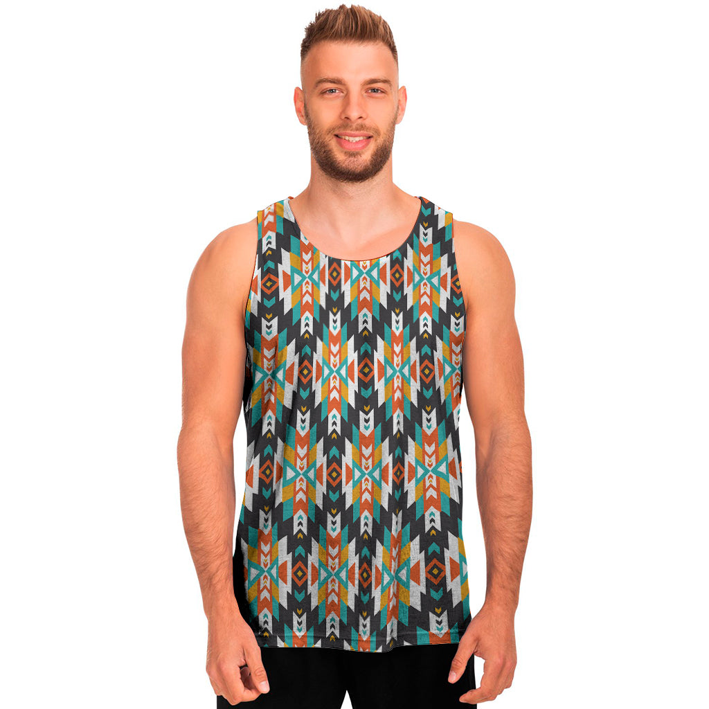 Tribal Native American Pattern Print Men's Tank Top