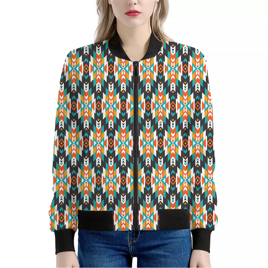 Tribal Native American Pattern Print Women's Bomber Jacket