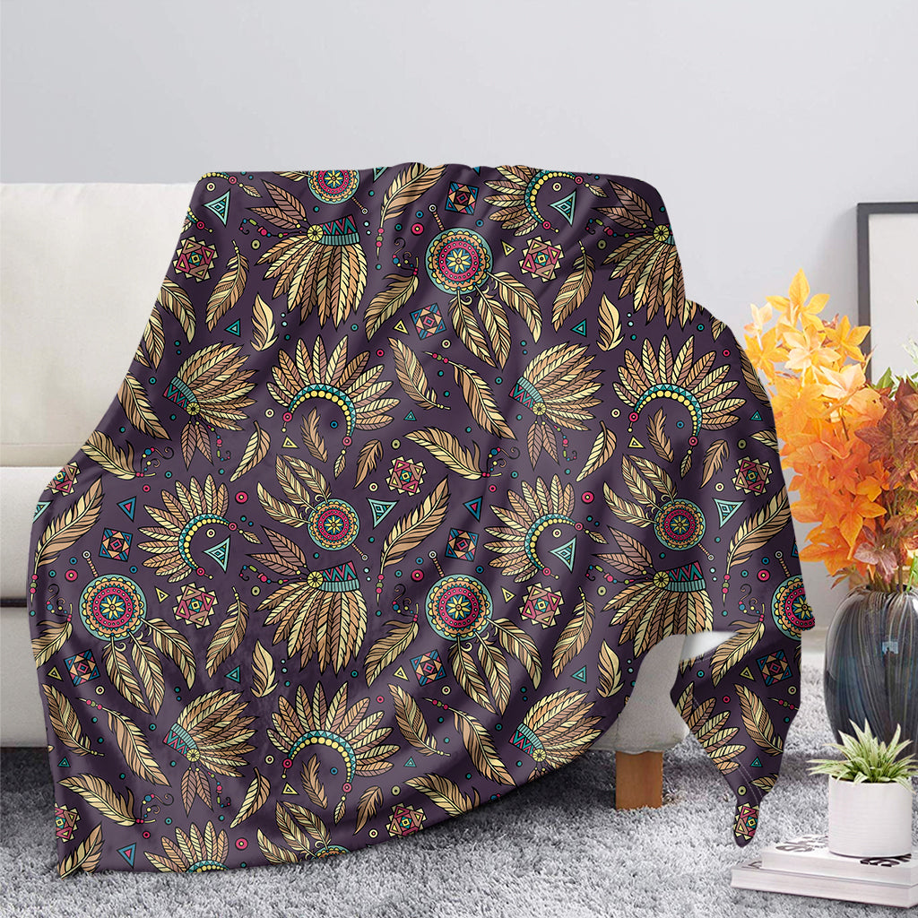 Tribal Native Indian Pattern Print Blanket