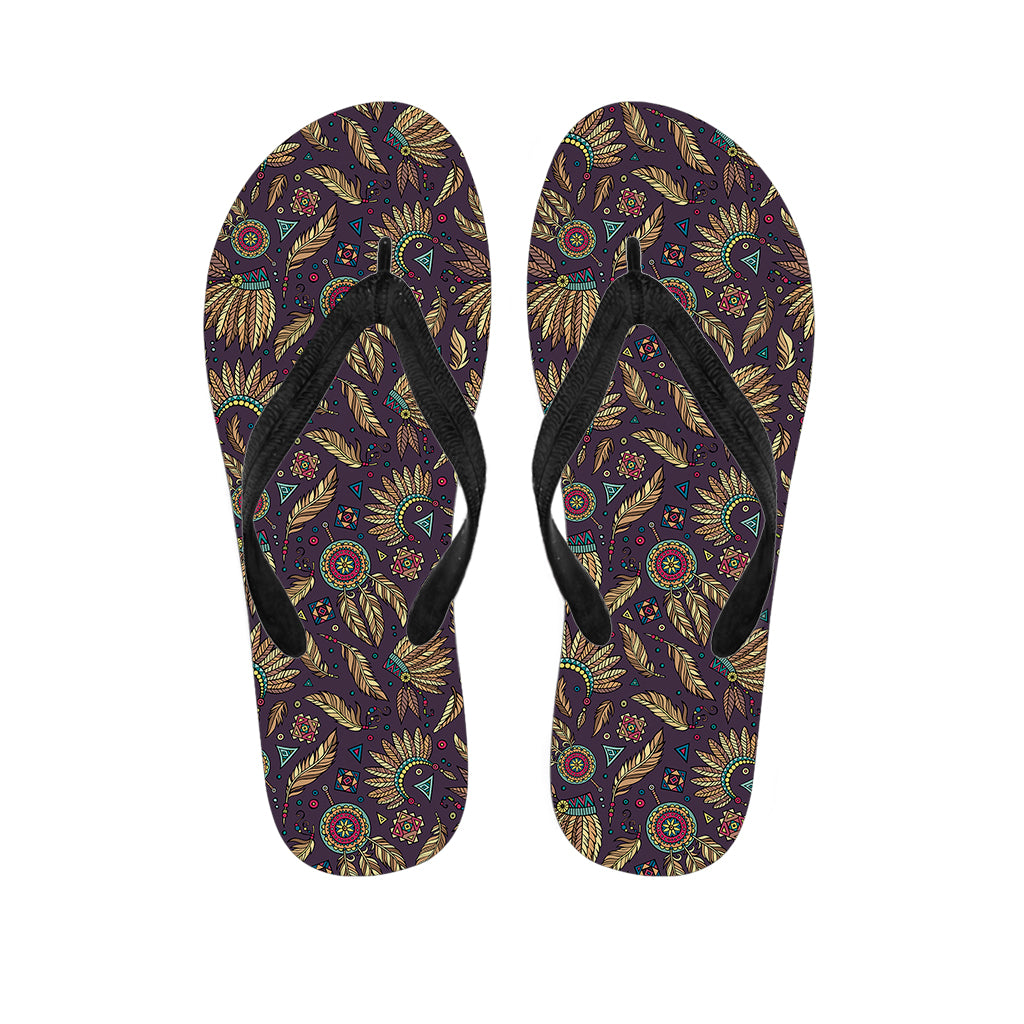 Tribal Native Indian Pattern Print Flip Flops