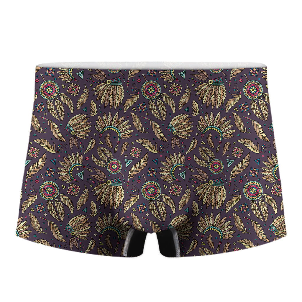 Tribal Native Indian Pattern Print Men's Boxer Briefs