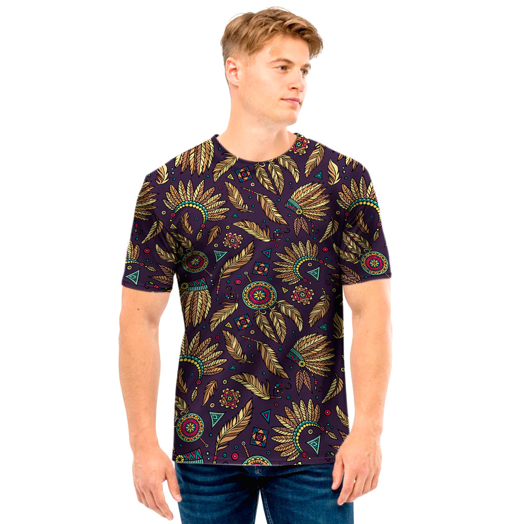 Tribal Native Indian Pattern Print Men's T-Shirt