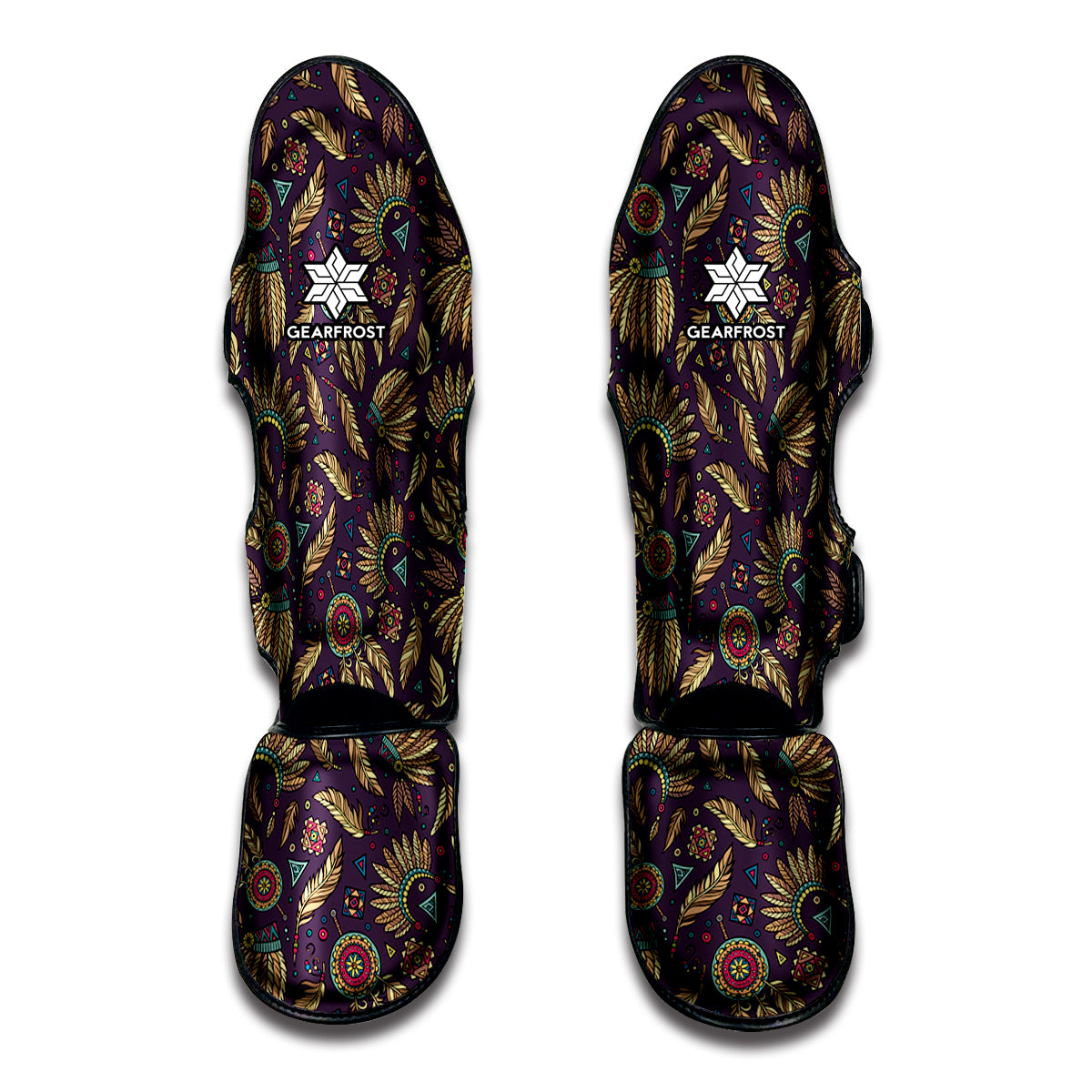 Tribal Native Indian Pattern Print Muay Thai Shin Guards