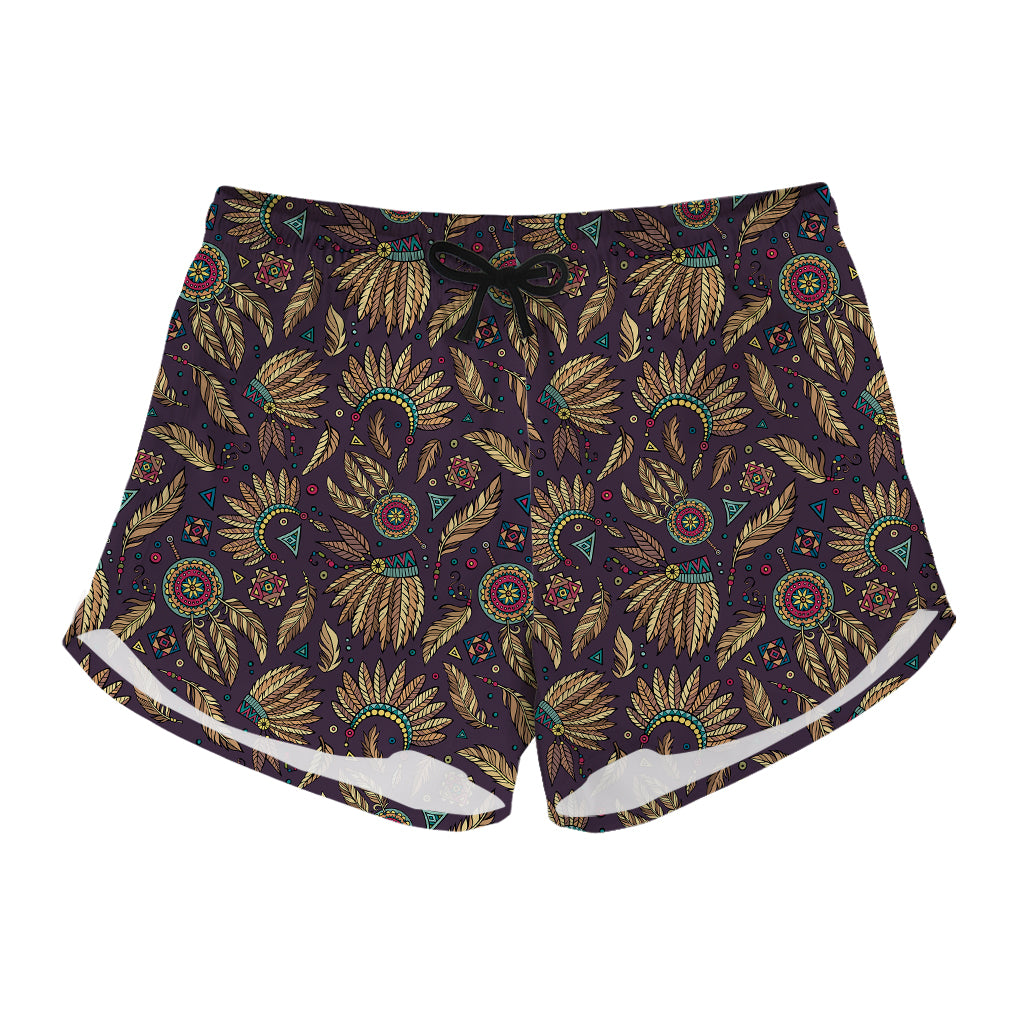 Tribal Native Indian Pattern Print Women's Shorts