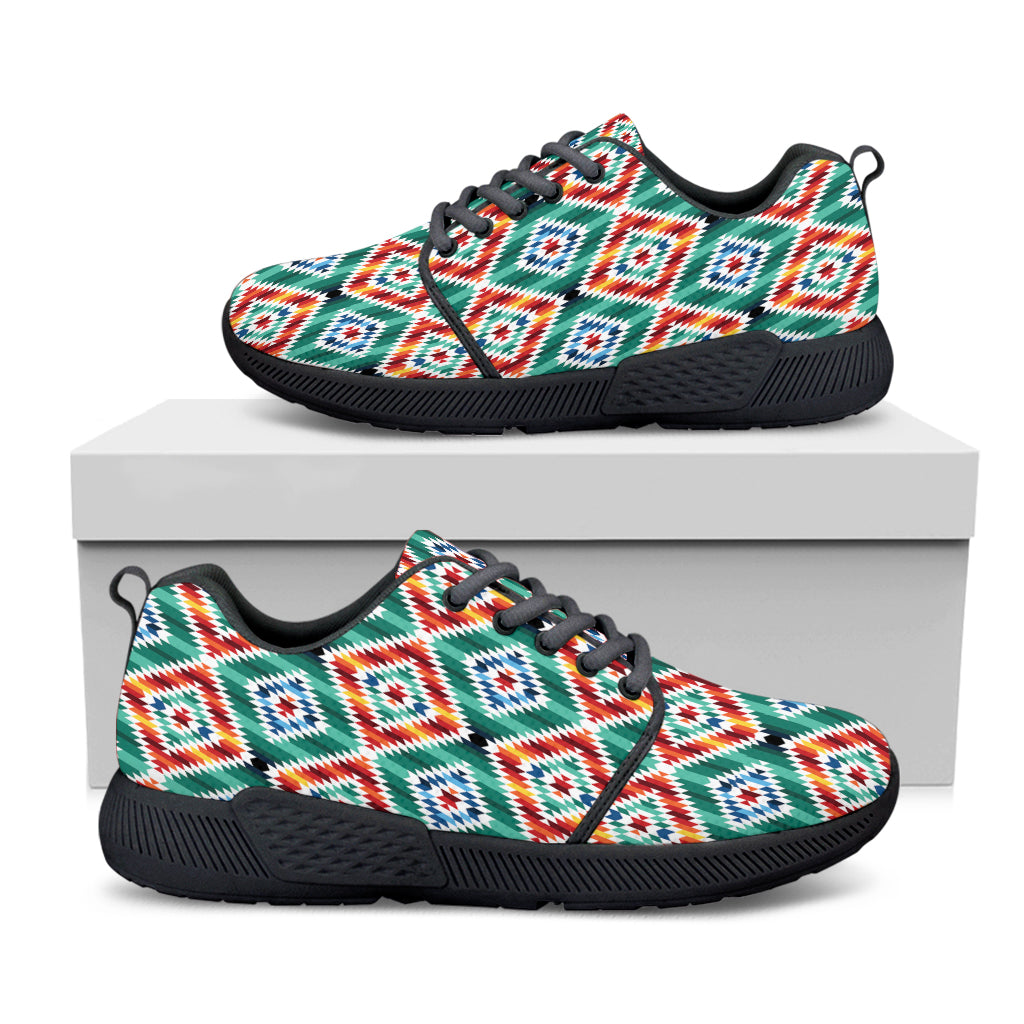 Tribal Navajo Pattern Print Black Athletic Shoes