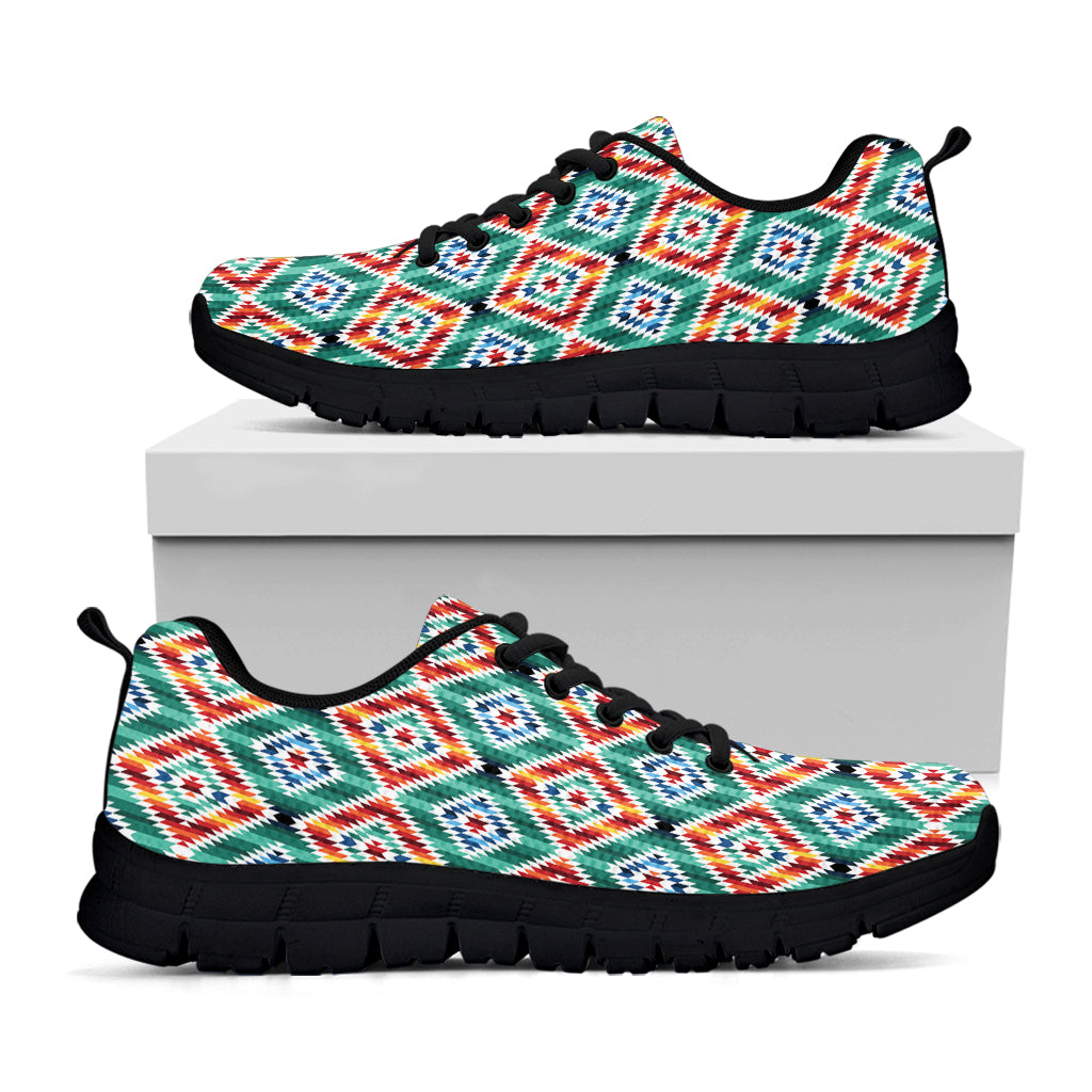 Tribal Navajo Pattern Print Black Sneakers