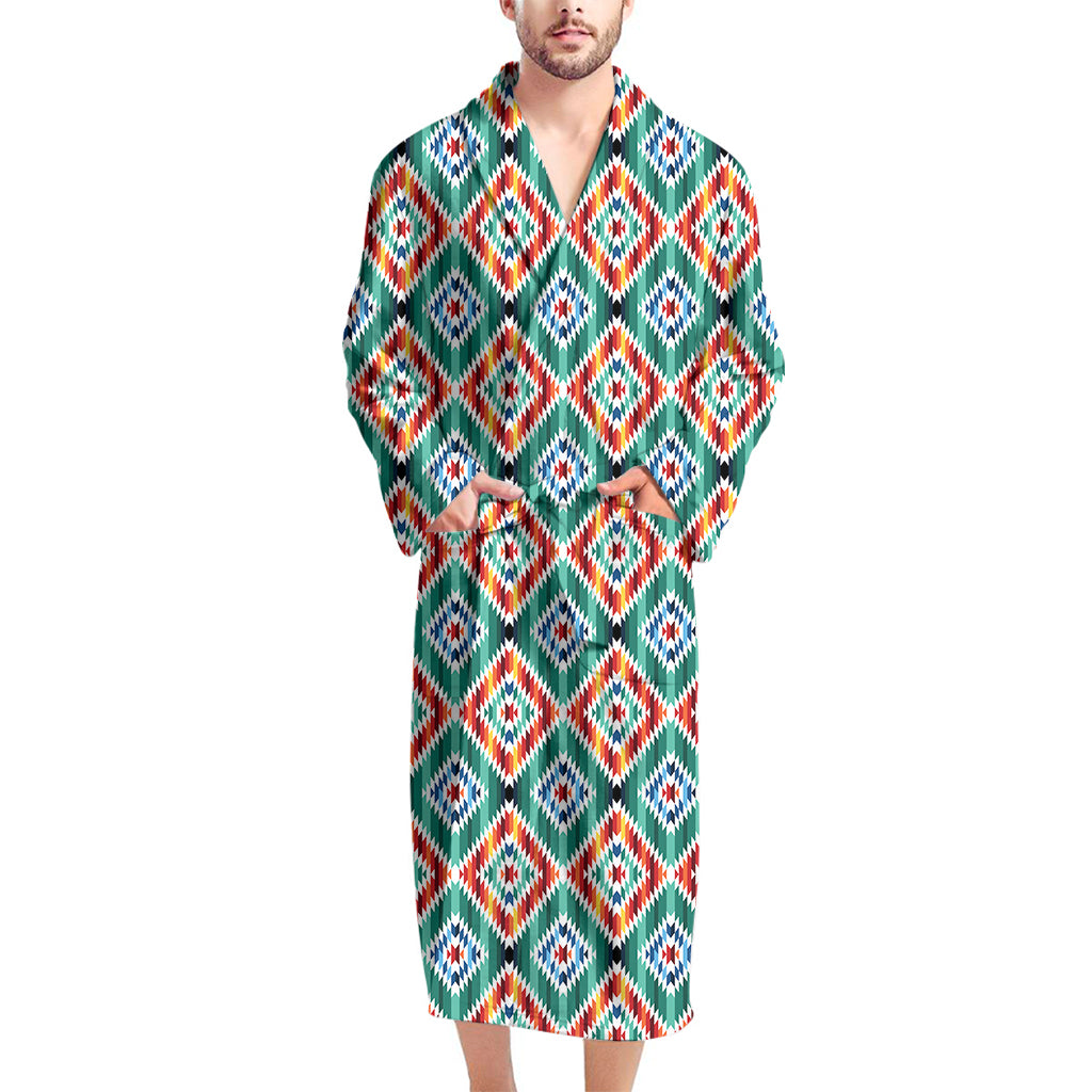 Tribal Navajo Pattern Print Men's Bathrobe