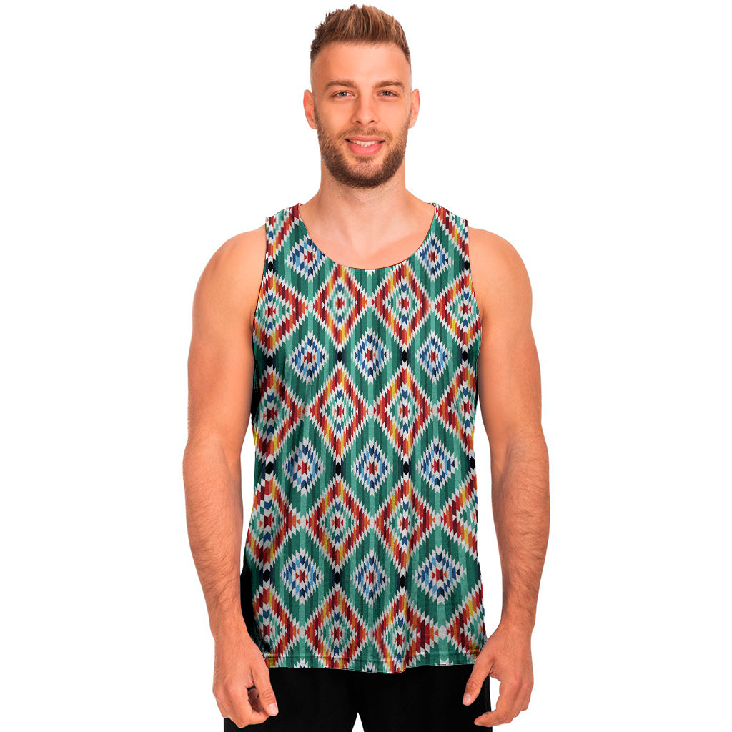 Tribal Navajo Pattern Print Men's Tank Top