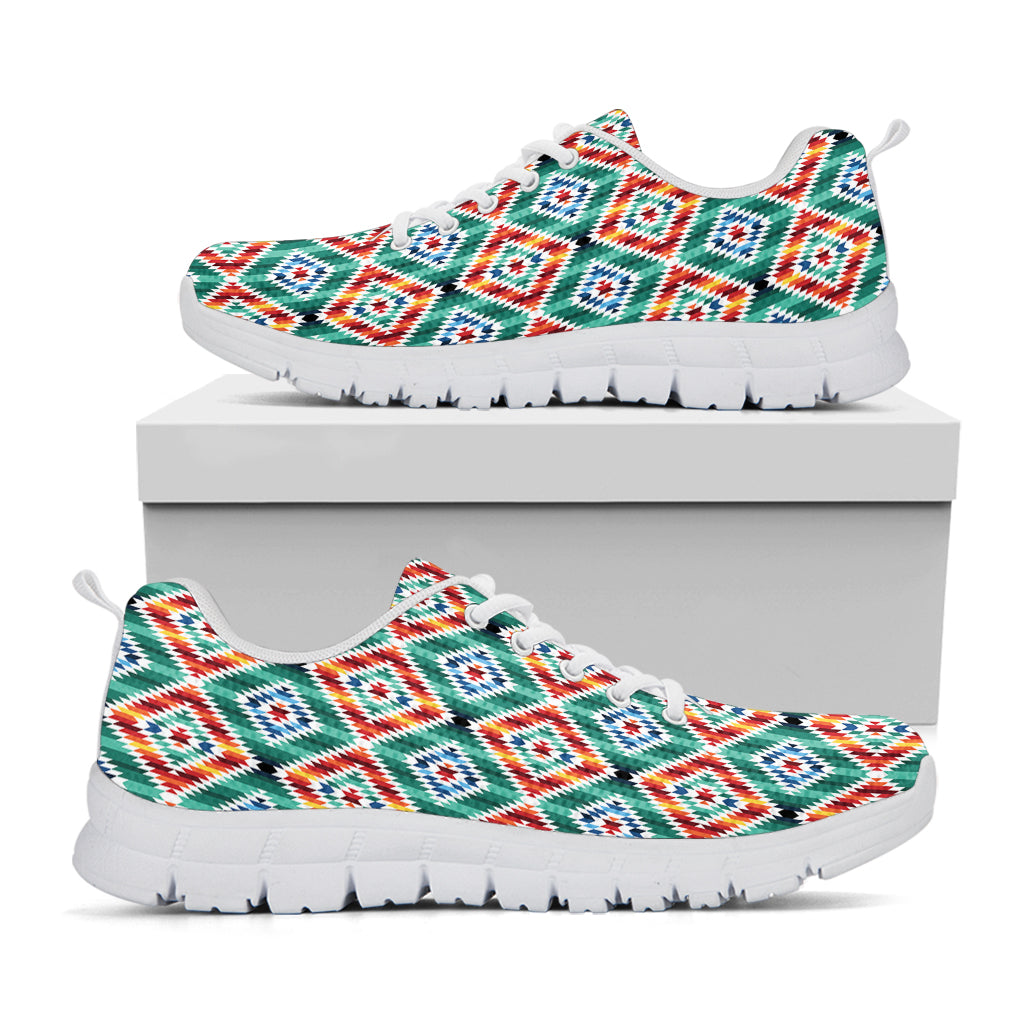 Tribal Navajo Pattern Print White Sneakers