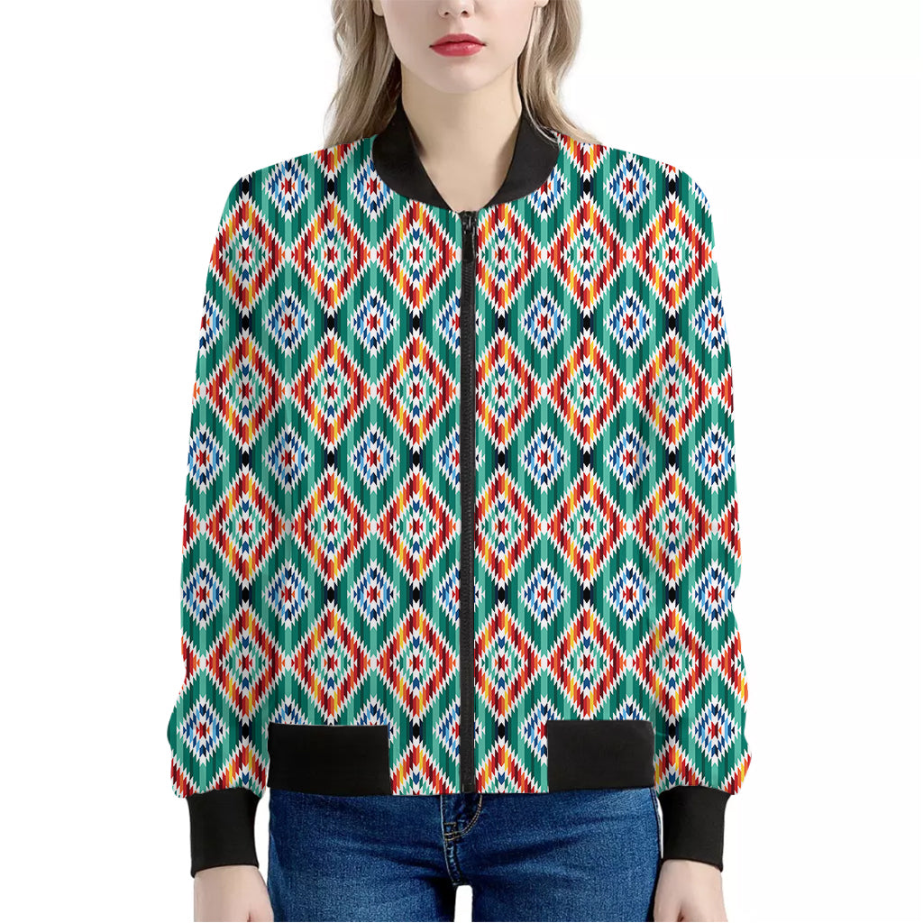 Tribal Navajo Pattern Print Women's Bomber Jacket