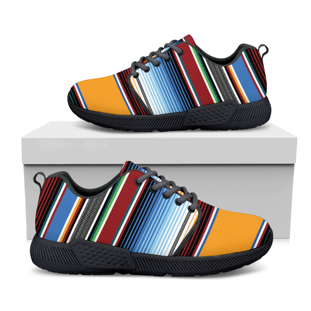 Tribal Serape Blanket Pattern Print Black Athletic Shoes