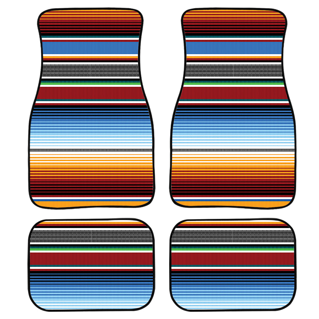 Tribal Serape Blanket Pattern Print Front and Back Car Floor Mats