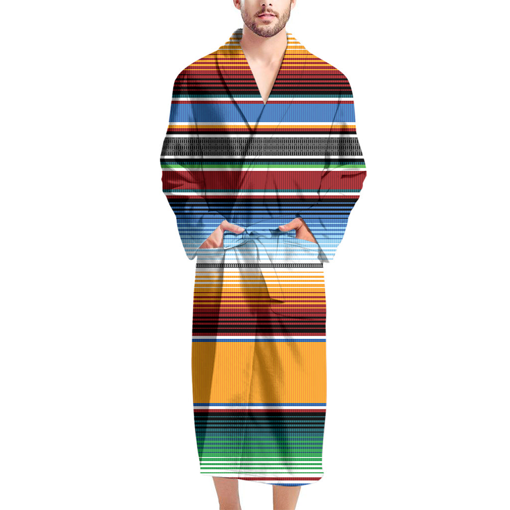 Tribal Serape Blanket Pattern Print Men's Bathrobe