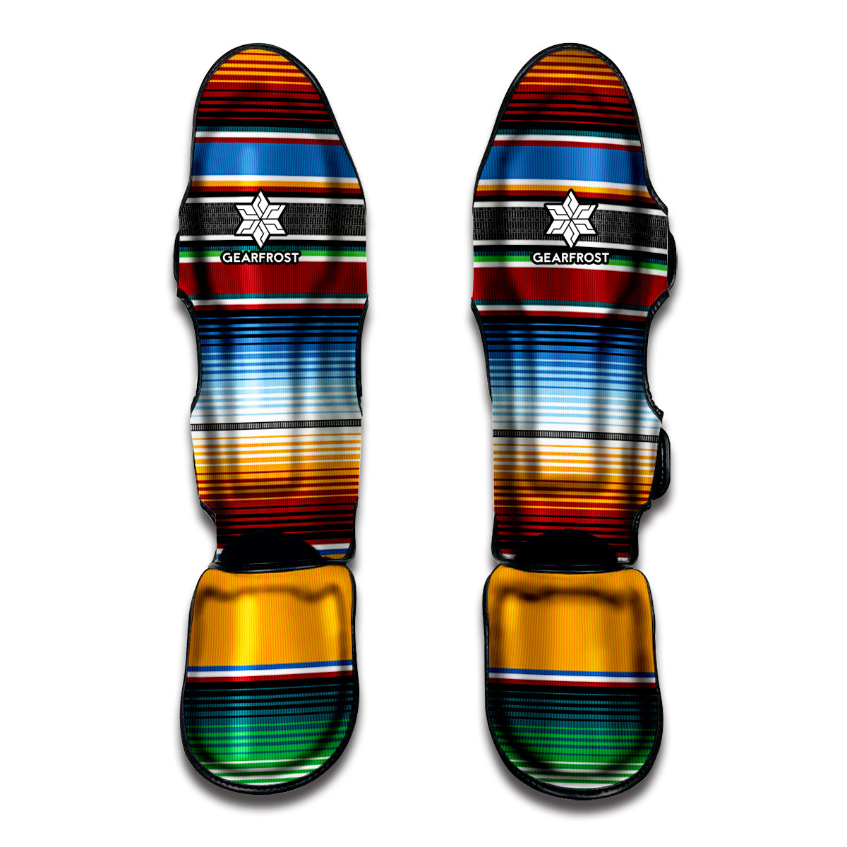 Tribal Serape Blanket Pattern Print Muay Thai Shin Guards