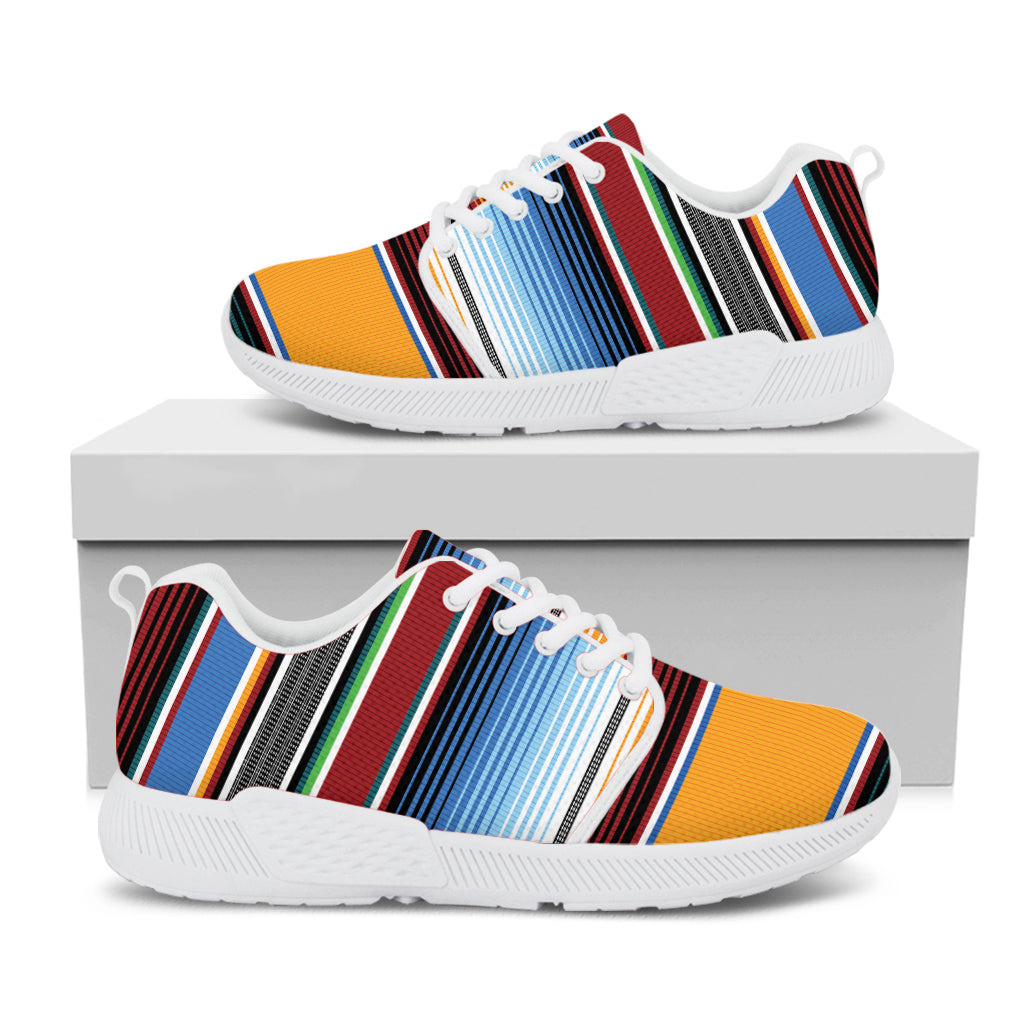 Tribal Serape Blanket Pattern Print White Athletic Shoes