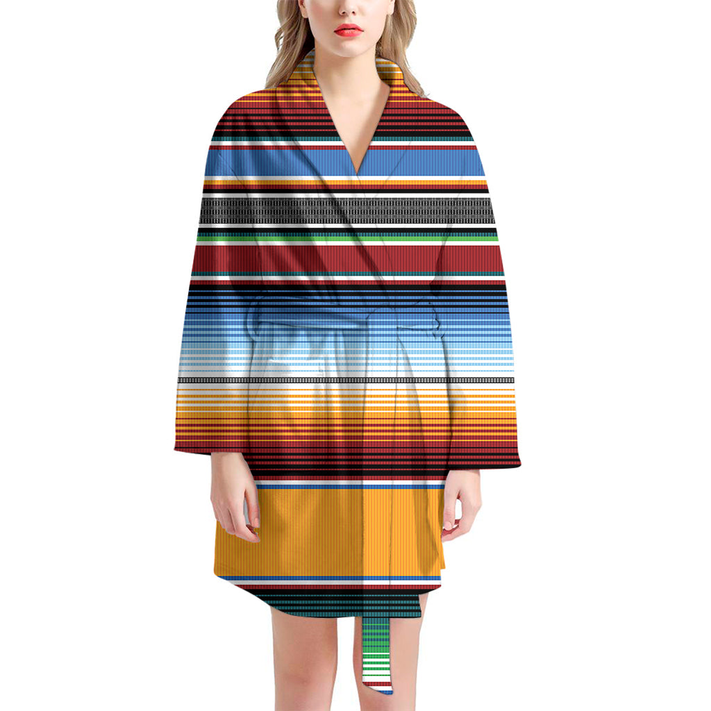 Tribal Serape Blanket Pattern Print Women's Bathrobe