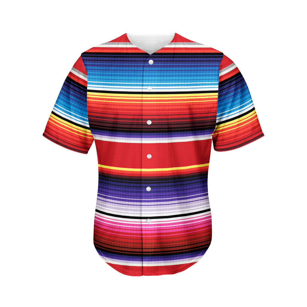 Tribal Serape Blanket Stripe Print Men's Baseball Jersey