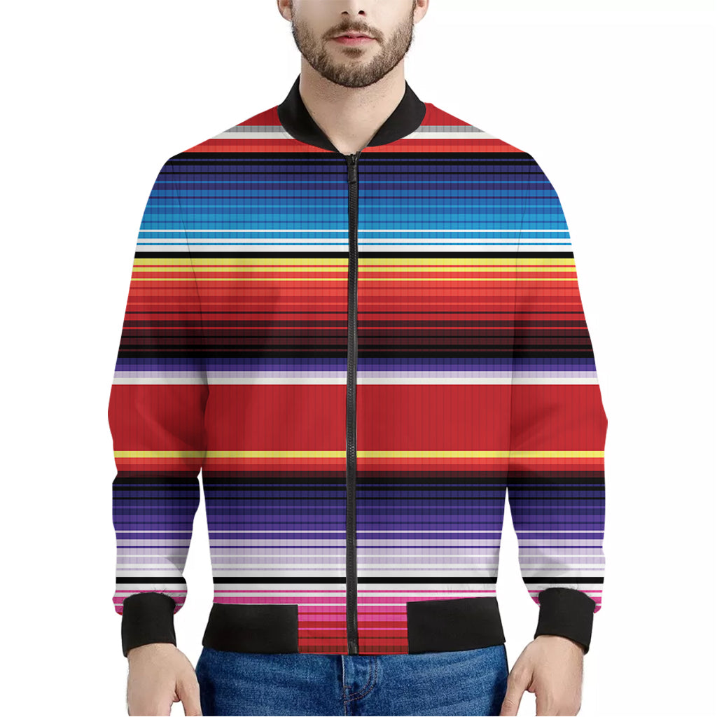 Tribal Serape Blanket Stripe Print Men's Bomber Jacket