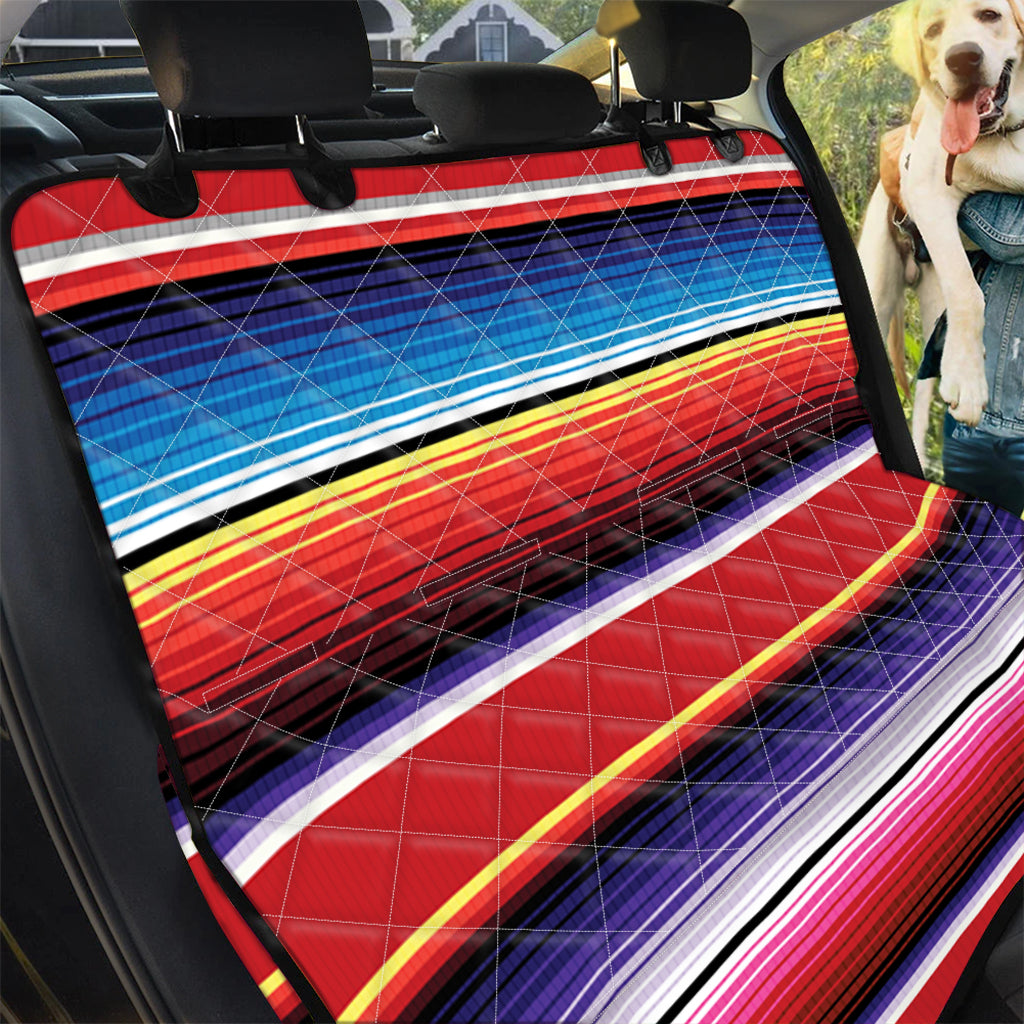 Tribal Serape Blanket Stripe Print Pet Car Back Seat Cover