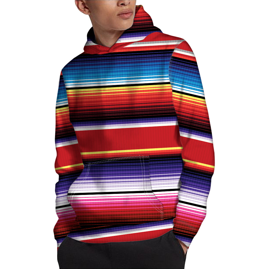 Tribal Serape Blanket Stripe Print Pullover Hoodie