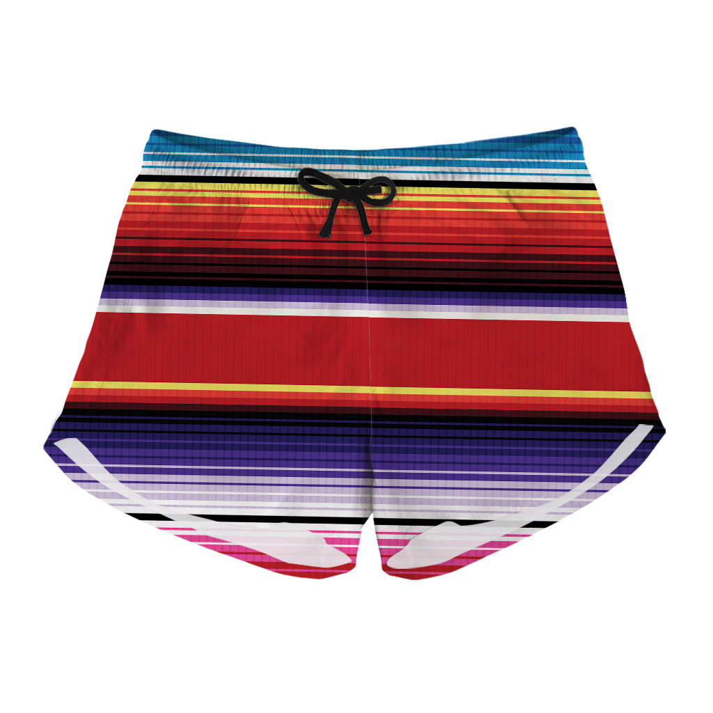 Tribal Serape Blanket Stripe Print Women's Shorts