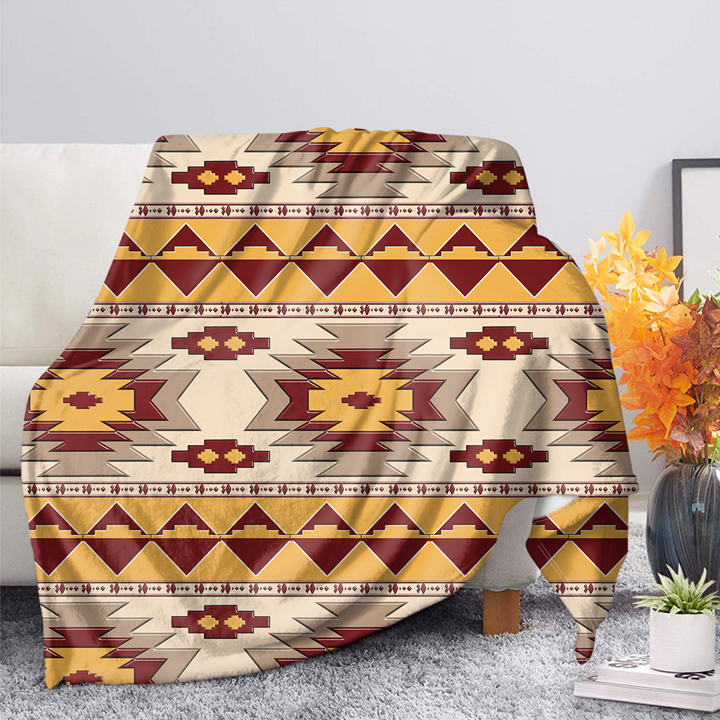 Tribal Southwestern Navajo Pattern Print Blanket